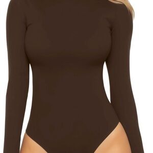 NWT Mangopop Brown Long Sleeve Bodysuit